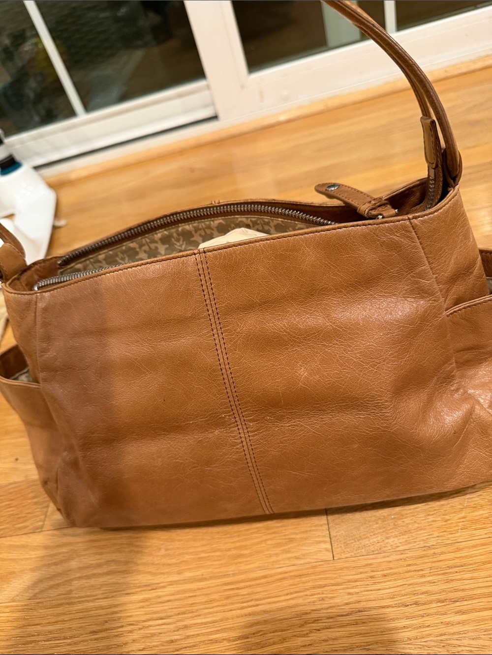 HOBO International Y2K 90s Cognac Leather Shoulder Bag - Picture 6 of 8